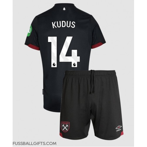 West Ham United Mohammed Kudus #14 Fußballbekleidung Auswärtstrikot Kinder 2024-25 Kurzarm (+ kurze hosen)